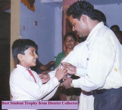 Best Student Trophy from District Collector